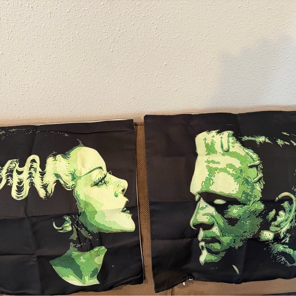 Frankenstein and Bride Pillow Covers New